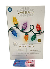 Wondershop LED Christmas Lights C9 Faceted Vintage Style Multi Colored E3 16 Ft