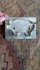 Vintage Old Country Metal Tin Pig Cookie Cutter 5" Signed