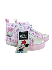 NWT Disney Minnie Mouse Toddler High Top Sneakers Pink Glitter 3D Icon Sz 11