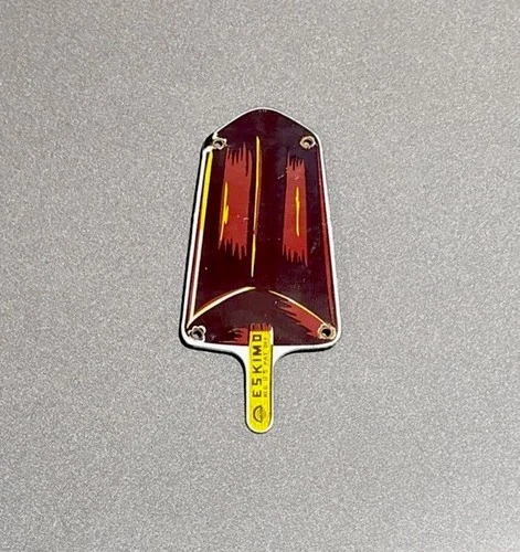 VINTAGE ESKIMO ICE CREAM POP PORCELAIN SIGN CAR GAS OIL TRUCK MOTORCYCLE