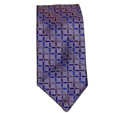 Men Classic Tie Purple W/ Squares 100 Silk 9cm W 148cm L Declic Gilles Du Poy