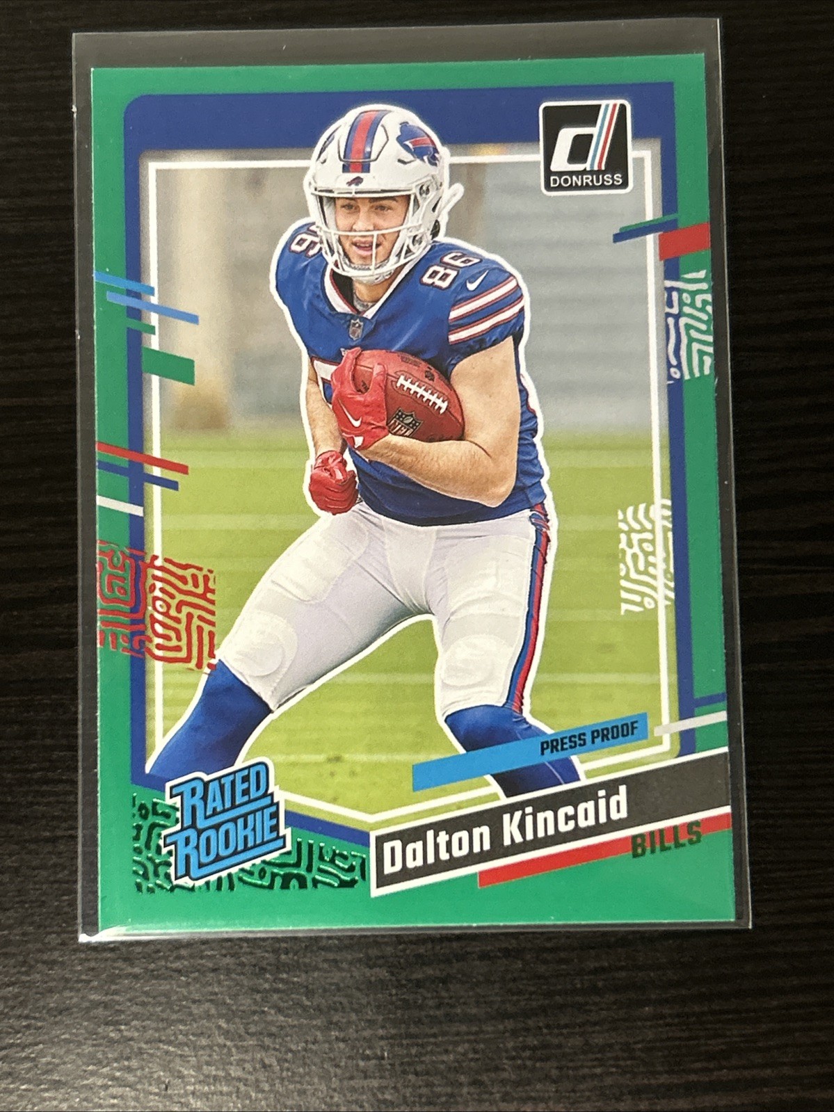 2023 Panini Donruss - Rated Rookie Dalton Kincaid #308 Press Proof Green (RC)