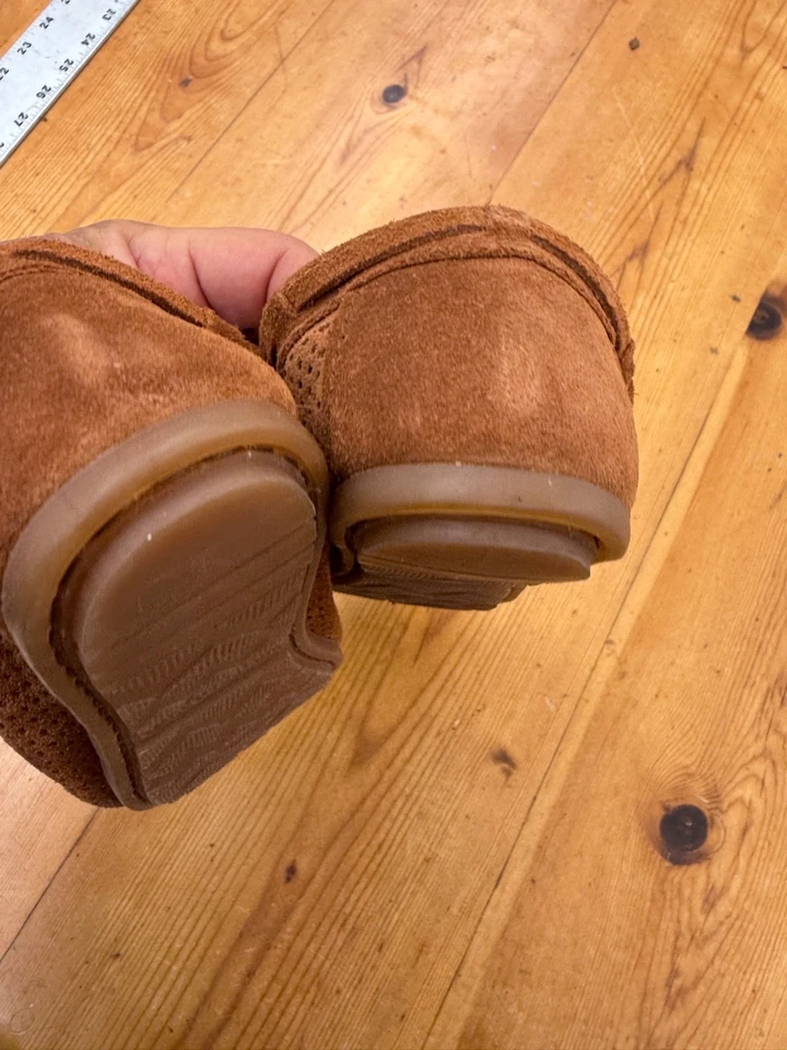 全新 Minnetonka BROWNSuede 莫卡辛平底鞋 乐福鞋 尺寸 7.5 全新无标签 N4 — 第 2/4 张图片