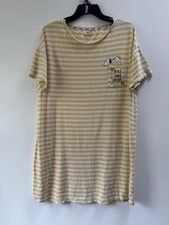 M&S Snoopy Pure Cotton Striped Nightdress Size 14 - Great Condition