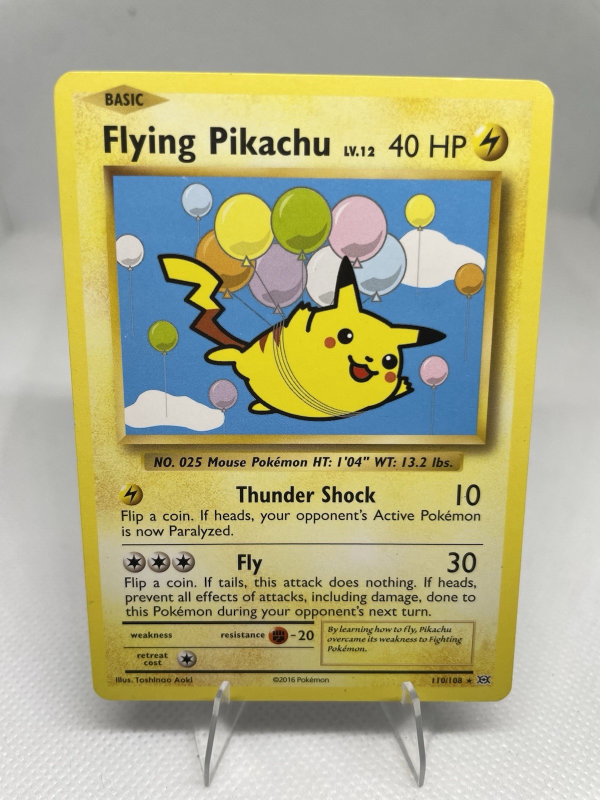 2016 Pokemon - Flying Pikachu XY - Evolutions 110/108 Secret Rare NM