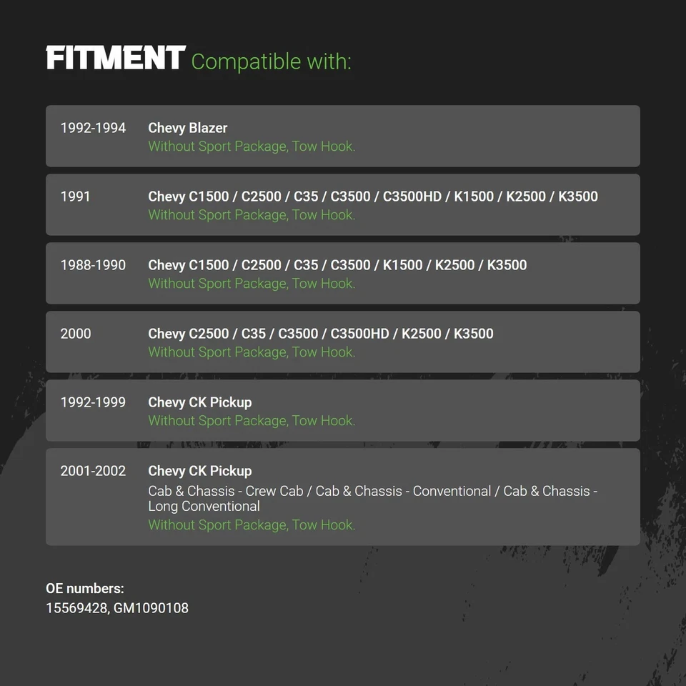 Bumper Valance For GMC C2500 1988-1989 Front 15569428 - Image 2 of 4