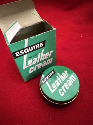Esquire Leather Cream With Box Glass Bottle Black Patent Leather