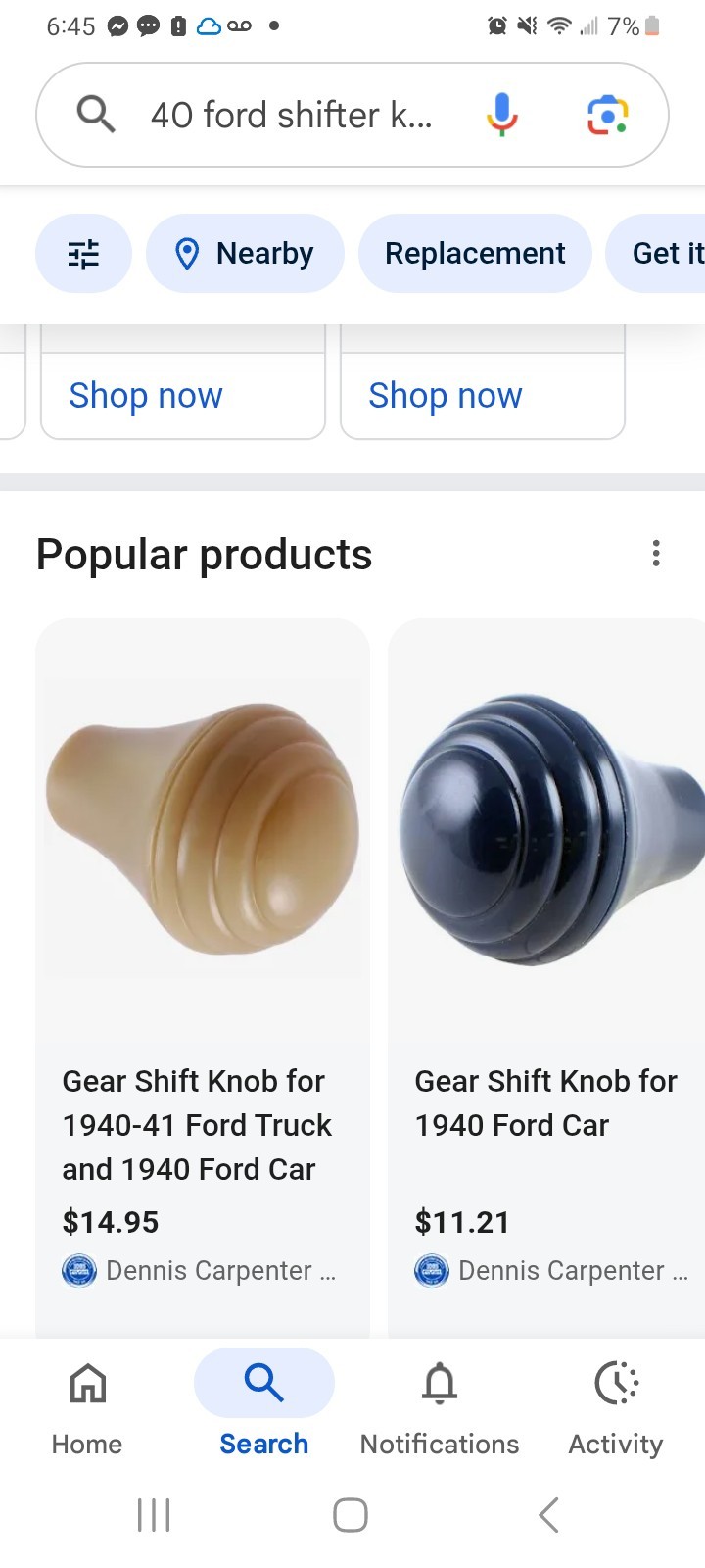 1949 Ford Dash Knob Kit.....push Botton Starter Button.....window Knobs......