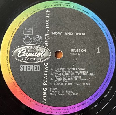 THEM - Now - And  Them  LP 1968 NZ Capitol Records RARE Rainbow Label 1st Press