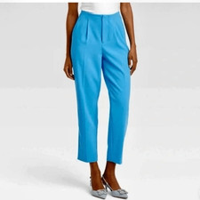 A New Day Women'sHigh Rise Tapered Leg Ankle Pants - Bright Blue, Size 4, NWT