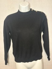 Schwarzer Pullover mit Knopfleiste XS (UK 6-8...