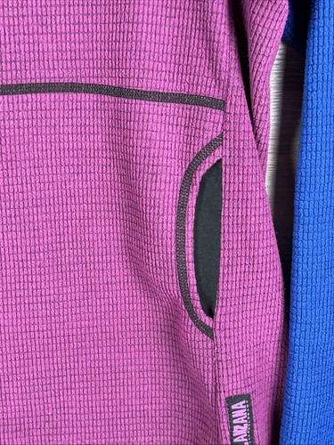 Melanzana Micro Grid Hoodie Pullover Womens Small Purple Blue Two Tone - Picture 9 of 15
