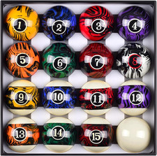 Billiard Balls Complete 16PCS Set 2-1/4" Regulation Pool Balls Professional Grad