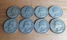 8 VINTAGE 90% SILVER WASHINGTON QUARTERS BULK LOT (1963 & 1963-D)           1325