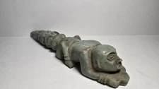 Pre-Columbian Jade Aztec  Worm Deity Ceremonial Axe  1330Ad  1550 AD