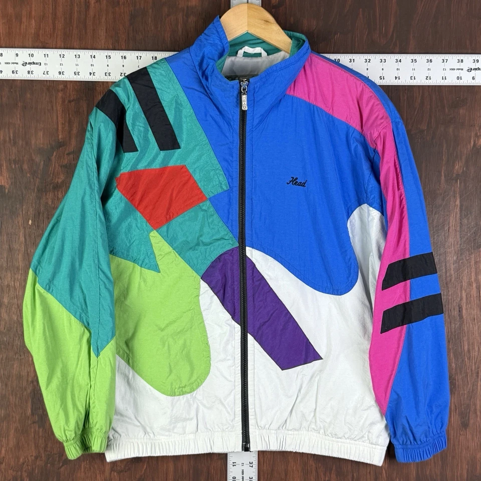 Traje de pista cortavientos HEAD Sportswear retro bloques de colores vintage años 80 90 grande Foto 2 de 4