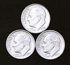 1952 P-D-S 10c SILVER Roosevelt Dimes. Year Set. Better Grade   (R181)
