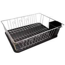 17.5 In. Black and Chrome Countertop Dish Rack