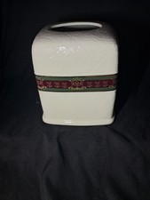 Croscill Bellissima Tissue Holder Cover Box Burgundy Green Gold and Ivory 6 3/4"