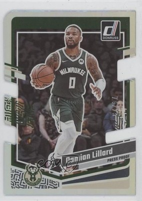 2023-24 Panini Donruss Silver Press Proof Die-Cut 74/75 Damian Lillard #44 9b3