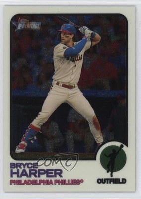 2022 Topps Heritage Chrome /999 Bryce Harper #245 1ok6