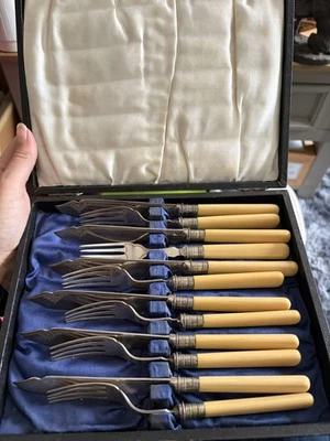 Vintage EPNS Fish Eaters Cutlery Flatware Set-6xForks/6xKnife - Image 1 of 4