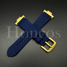 Replacement D/Blue Rubber Watch Strap Fits for Tissot PRX Quick Release Adapter