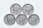 High Grade Lot 1938 1936 1937 1935 1939 Mercury Dime Collection *911