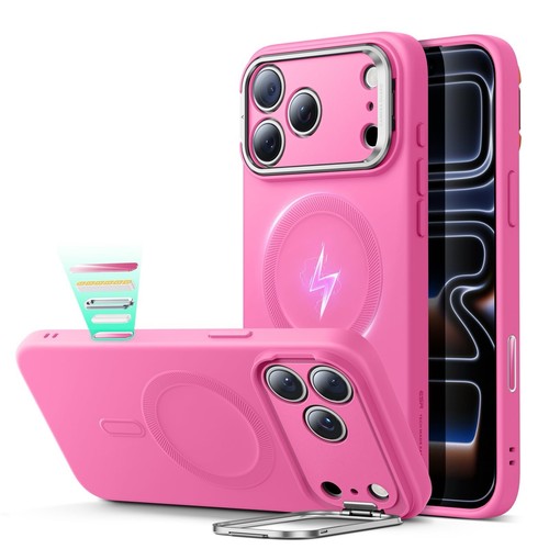 ESR Silicone MagSafe Case w/ Camera Stash Stand for iPhone 17 Pro Rosy Pink