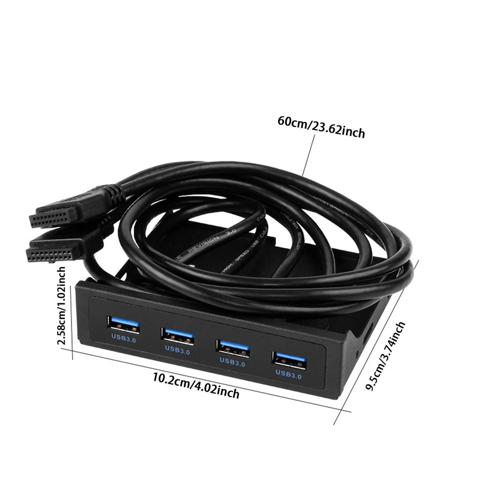 Front Panel USB Hubs USB 3.0 for PC Computer Case Plug and Play Multifunction - Bild 2 von 4