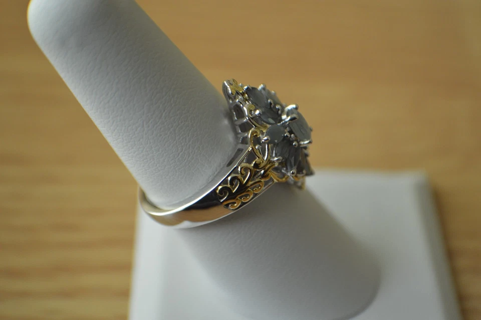 Anillo de Alejandrita Narsipatnam Cambio de Color 1.20ct 18K YG Sobre Plata Fina Talla 8 Foto 4 de 4