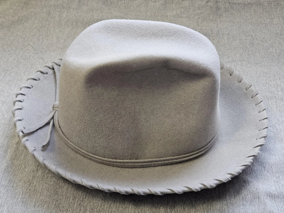 Vintage Yves Saint Laurent Hat Cowboy Fitted Felt Whipstitch Wide Brim Women 80s - Image 3 of 4