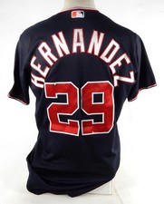 2022 Washington Nationals Yadiel Hernandez #29 Game Issued P Used Navy Jersey 3