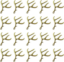 20PCS Alloy Deer Antler Charms Pendant - Big Horn, Cute Elk Horn, Christmas Rein