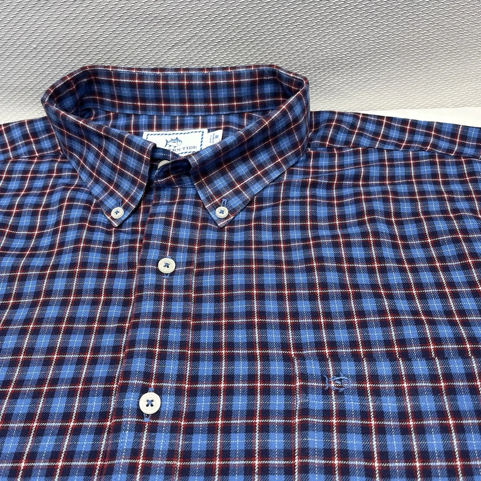Camisa de vestir Southern Tide para hombre XXL calce clásico con botones a cuadros manga larga Foto 2 de 4