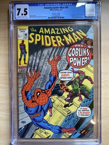 🔥CGC 7.5 OW/W AMAZING SPIDER-MAN #98 Drug issue, no CCA stamp MARVEL 1971🔥
