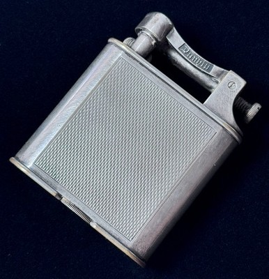 Vintage Dunhill Unique Lift Arm Lighter Barleycorn Engine Turned England