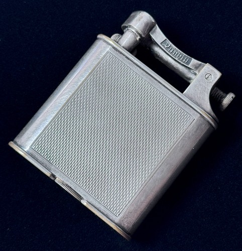 Vintage Dunhill Unique Lift Arm Lighter Barleycorn Engine Turned England