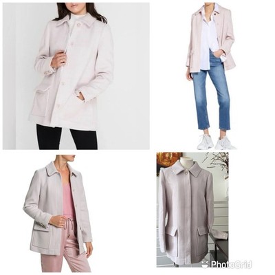 Ted Baker Kamile Pea Light Lavender OR Cream Wool Coat Sz 12 US.MSRP $525