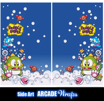 Bubble Bobble Arcade Side Artwork Panel Stickers Graphics / Laminated All Sizes - image 1 of 2