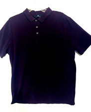Hart Schaffner Marx Shirt Mens Sz L Purple Cotton Blend Short Sleeves Polo