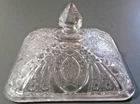 Indiana Glass Square Honey Dish  Lid in the Rocket Pattern by Indiana Glass