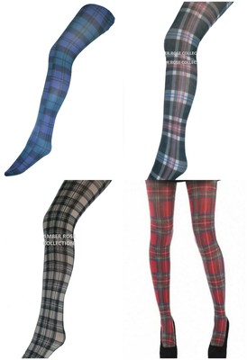 green plaid tights