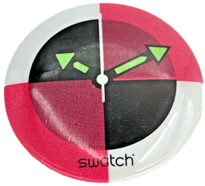 Button Swatch Card Vintage Neo Quad Swatch Watch Pin Back Button, 1985, 1.5