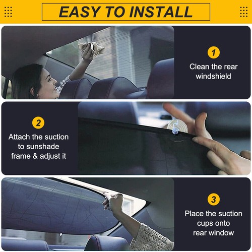 Foldable Car Rear Window Sun Shade Windshield Visor Mesh Cover UV Protection - Picture 7 of 10