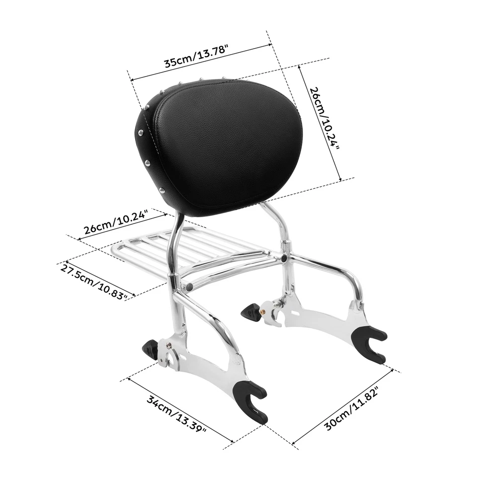 Respaldo de 12" barra Sissy y carretes de liberación rápida para Indian Chieftain Classic 18-20 Foto 2 de 4
