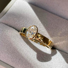 2Ct Oval Cut Cubic Zirconia Solitaire Engagement Ring 14K Yellow Gold Plated