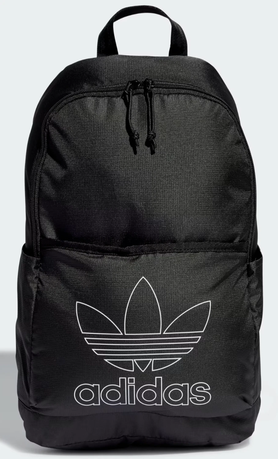Adidas UNISEX Adicolor TRIFOIL LIGHT Backpack Black Front ZIP Pocket 17" NEW $45