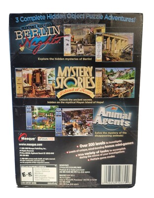 Lot De 3 Jeux PC/MAC CD-ROM Mystère & Objets Cachés - Bon État - Collection Aventure
