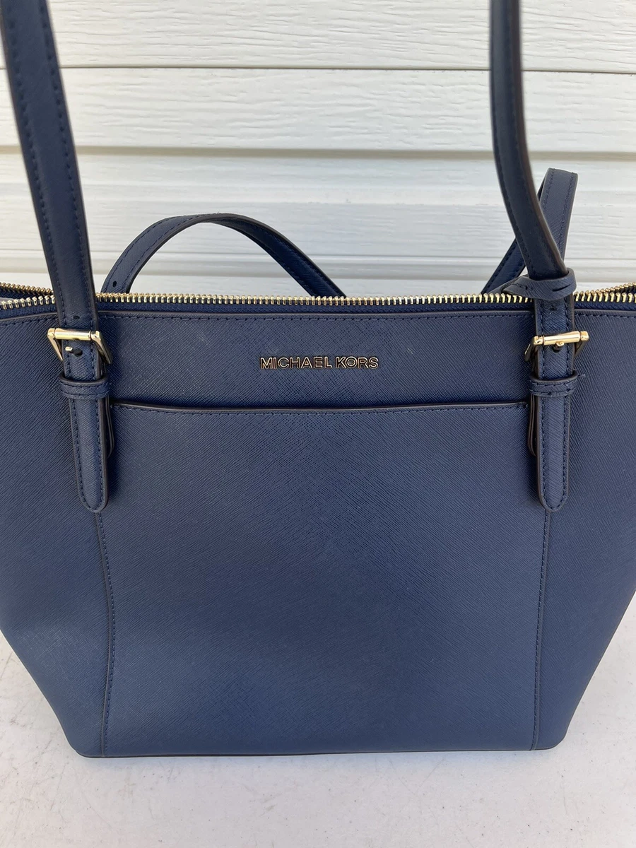 Michael kors navy blue tote cheap bag